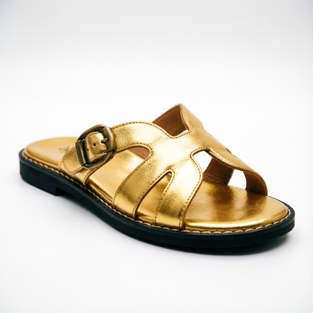 Hermes Oran Sandals Gold Leather EU 38 Original